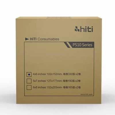 Kit de impressora original Hiti P510s / P510K / P510L 6x8 &quot; 152x203 mm Papel fotográfico e fita