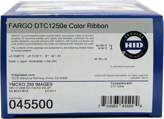 FARGO HID DTC1000 SMARTLOAD COLOR RIBBON 045000 250 PRINTS YMCKO 1- SDK incluído