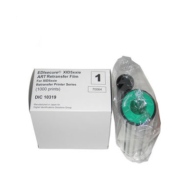 Impressora de cartões Matica Edisecure XID8300 com fita colorida DIC10216 e impressões de filme DIC10319