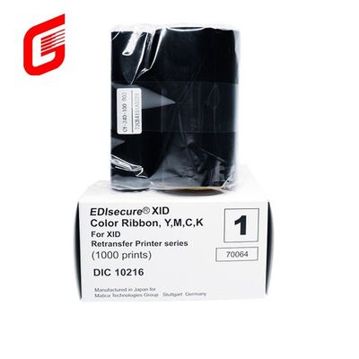 Impressora de cartões Matica Edisecure XID8300 com fita colorida DIC10216 e impressões de filme DIC10319