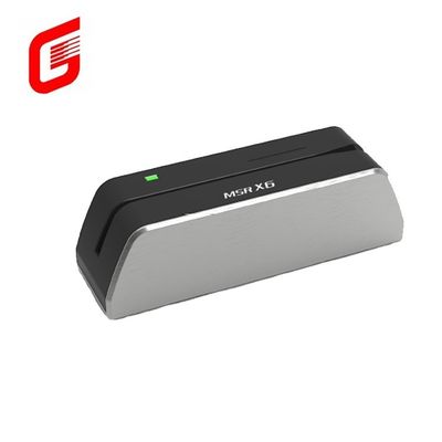 MSR-X6 Leitor de cartões inteligentes de faixa magnética Escritor Prata Preto 5,5 * 1,6 * 1,6 polegadas 140 * 42 * 42 mm