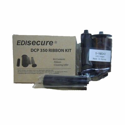 Original DIC10580 YMCKO Kit de fita colorida 250 imagens por rolo para impressora de cartão de identificação DCP 350