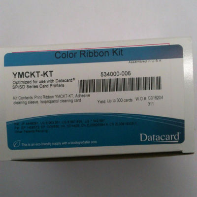300 Impressões Cartão de dados CD800 Faixa YMCKF-KT Faixa fluorescente Compatível com 534000-006