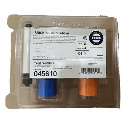Largura 9mm Original Hid Fargo 45610 YMCKO Faixa de cores completas para DTC1500 500 impressões