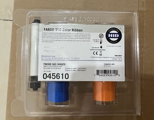 Largura 9mm Original Hid Fargo 45610 YMCKO Faixa de cores completas para DTC1500 500 impressões