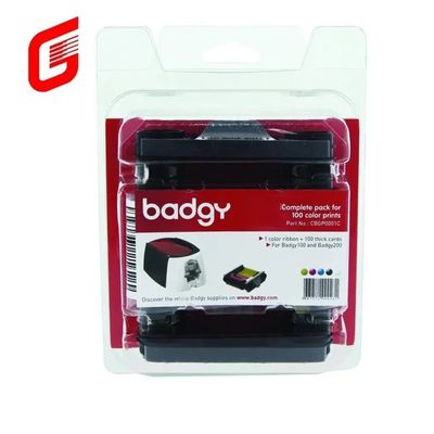 Badgy100/200 Impressora de cartões Evolis CBGR0100C YMCKO Faixa para profissionais e impressão