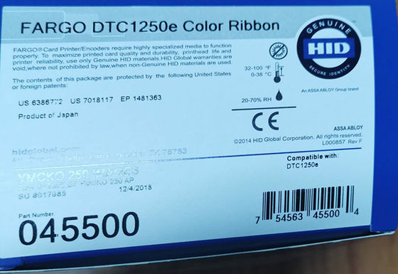045515 Faixa DTC1250e Impressora de cartões 250 imagens YMCKO Faixa para equipamentos aplicáveis