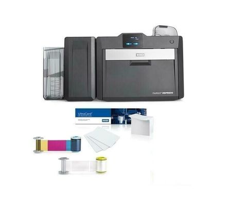 Potente impressora de cartão de identificação HID Fargo HDP6600 de dois lados com 600dpi e fita 084911/084900