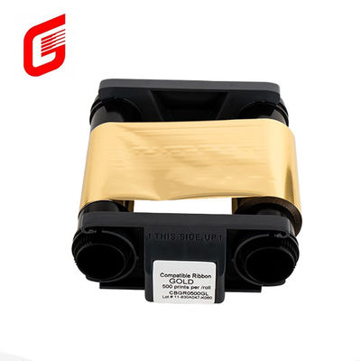 Faixa compatível CBGR0500GL para Badgy 100 200 Impressora de cartão de identidade 500 imagens de ouro metálico