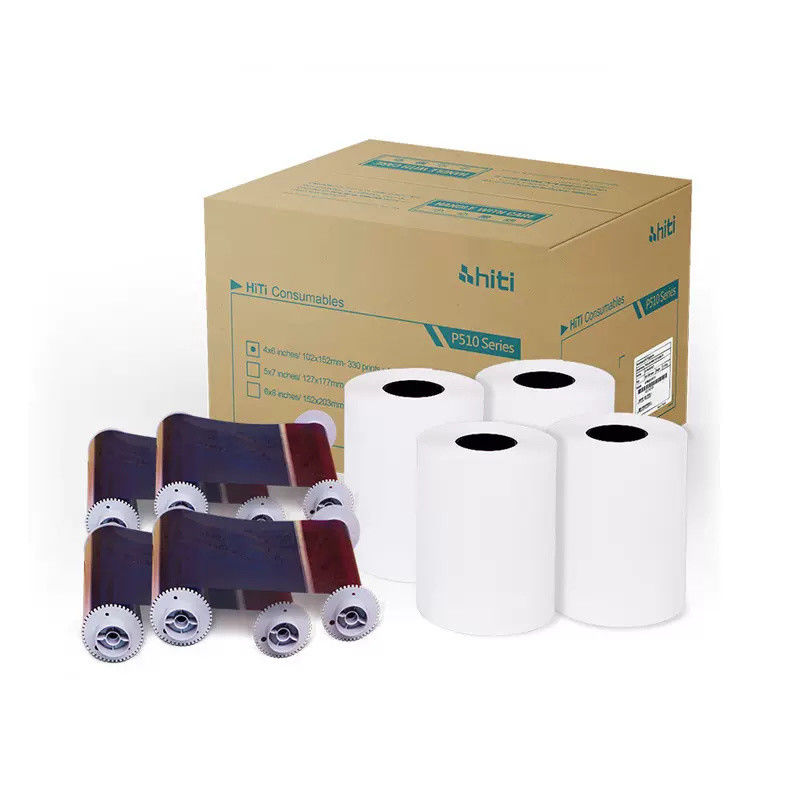 Kit de impressora original Hiti P510s / P510K / P510L 6x8 &quot; 152x203 mm Papel fotográfico e fita