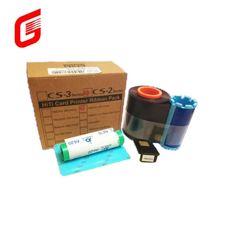 CS-2 Compatível YMCKO-C6 Faixa de cores para HITI CS-220e Impressora de cartões 400 impressões/rolo