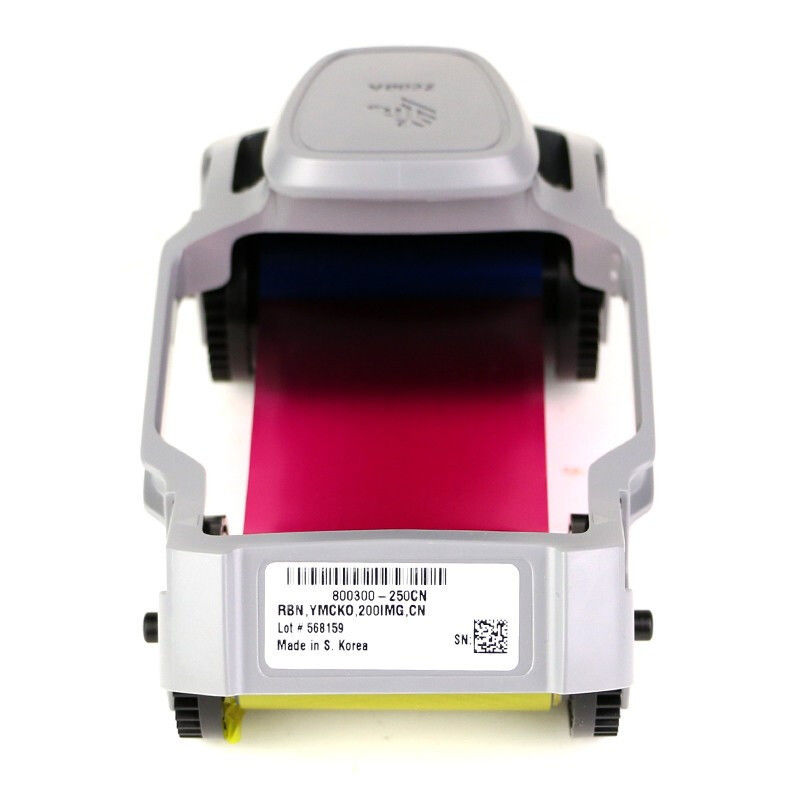 Zebra ZC100 / ZC300 Série Impressora de cartão de identificação 800300-250CN YMCKO Cor de fita 200 impressões