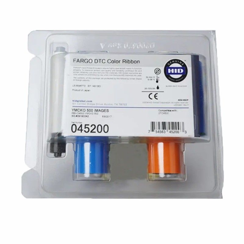 Impressora de cartão de identidade Fargo DTC4500 Faixa YMCK Cor 045200 para impressão profissional