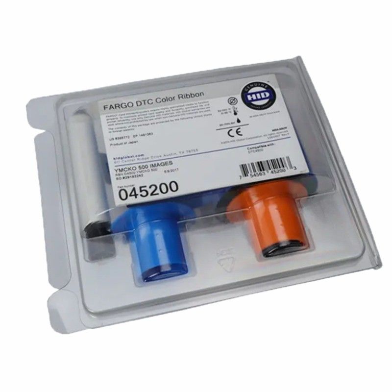 Fargo 45200 YMCKO fitas coloridas para impressoras de cartões DTC4500 DTC4500e 500 imagens por rolo