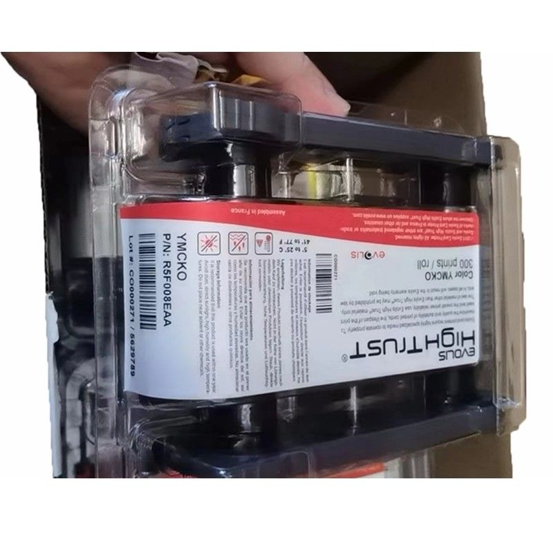 300 impressões/rolo Evolis original r5f008eaa YMCKO Faixa de cor para Primacy/Zenius/Elypso
